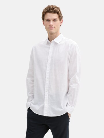TOM TAILOR Regular fit Button Up Shirt in White: front