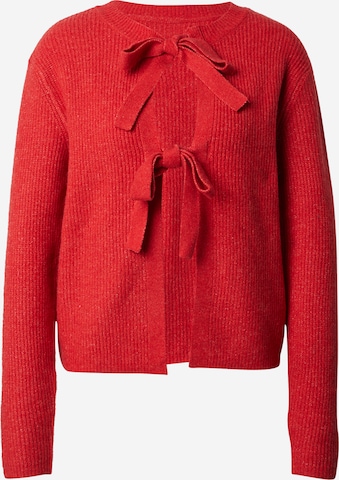 Cardigan 'PCSILLY' PIECES en rouge : devant