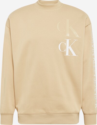 Calvin Klein Jeans Sweatshirt in de kleur Beige / Wit, Productweergave