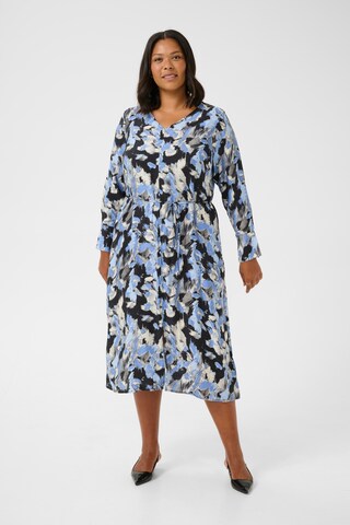 KAFFE CURVE Jurk 'Juna' in Blauw: voorkant