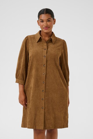 Robe-chemise 'Verana ' KAFFE CURVE en marron : devant