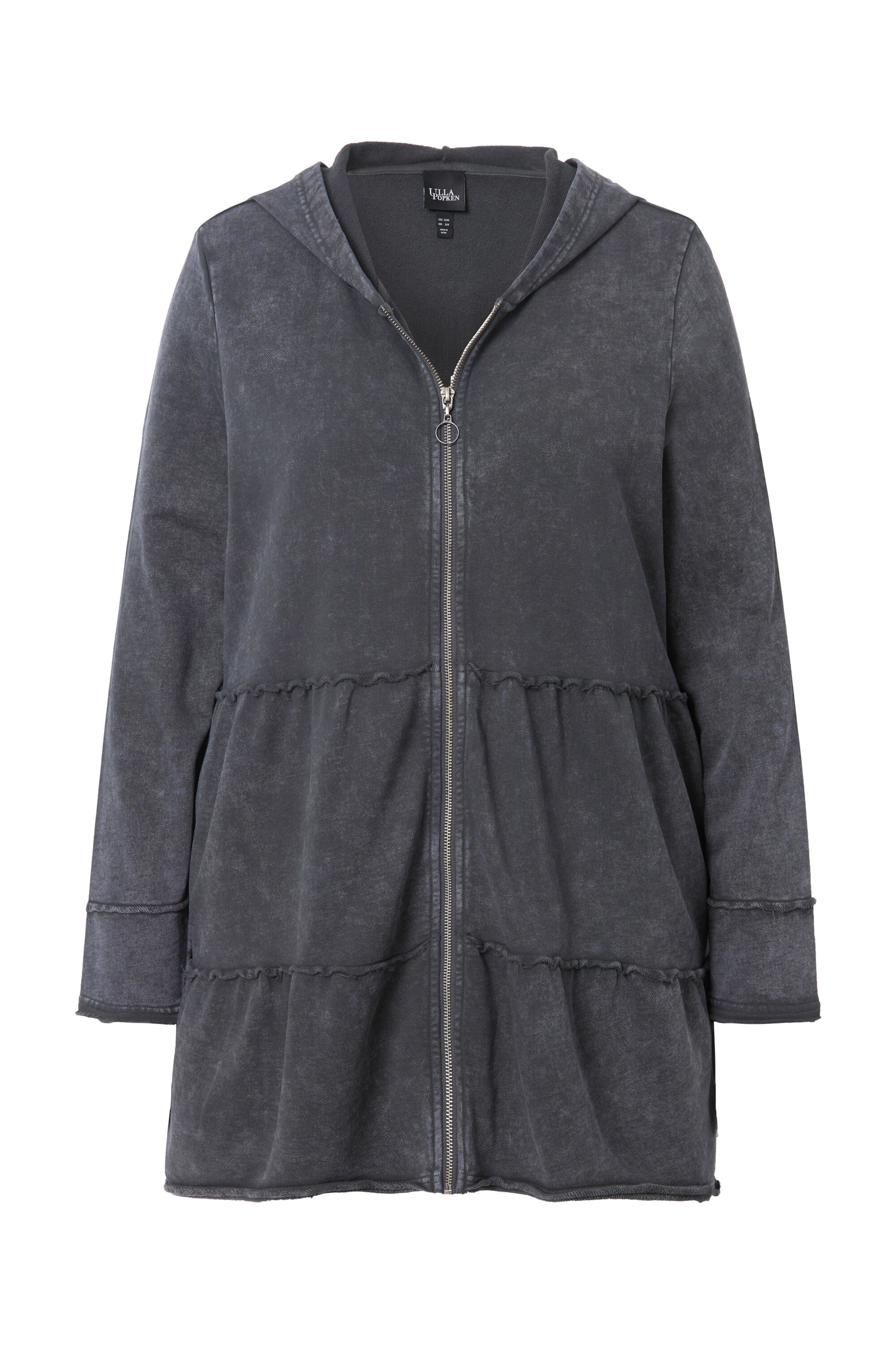 Ulla Popken Sweat jacket in Grey: front