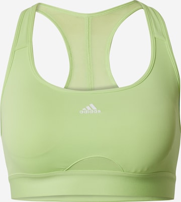 ADIDAS PERFORMANCE Sports Bra 'Powerreact Medium-Support' in Green: front