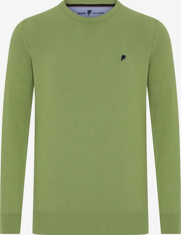 DENIM CULTURE Sweter 'JEROMY ' w kolorze zielony: przód