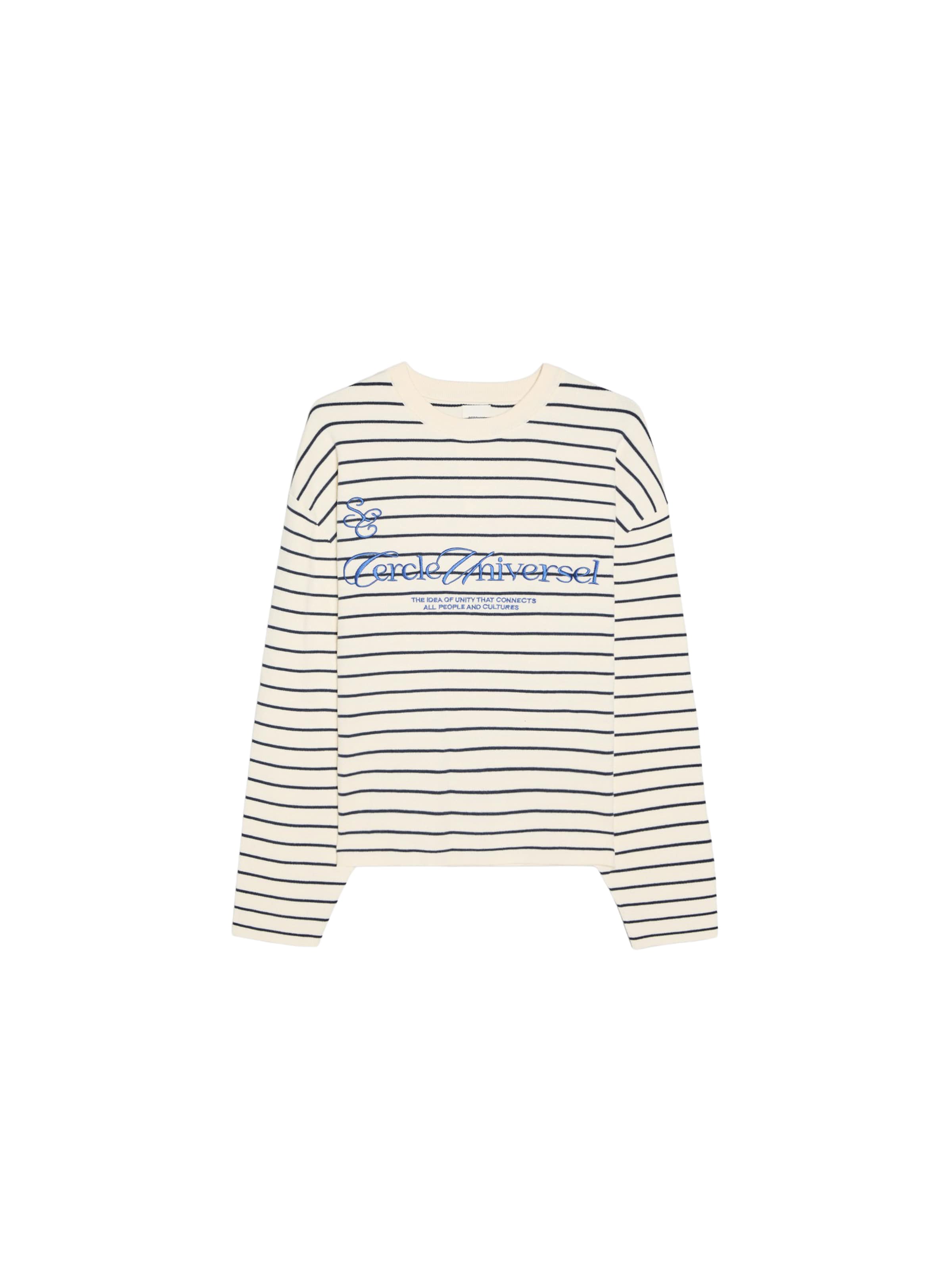Bershka Neulepaita koossa XS värissä ecru / sininen, Tuotenäkymä