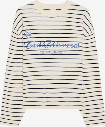 Bershka Neulepaita koossa XS värissä ecru / sininen, Tuotenäkymä