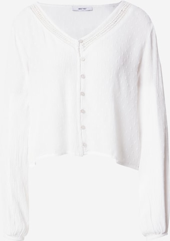 ABOUT YOU Bluza 'Pia' | bela barva: sprednja stran