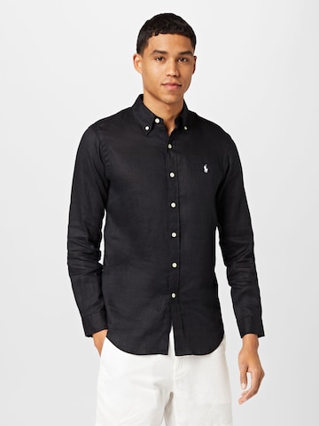 Polo Ralph Lauren Regular Fit Hemd in Schwarz: predná strana