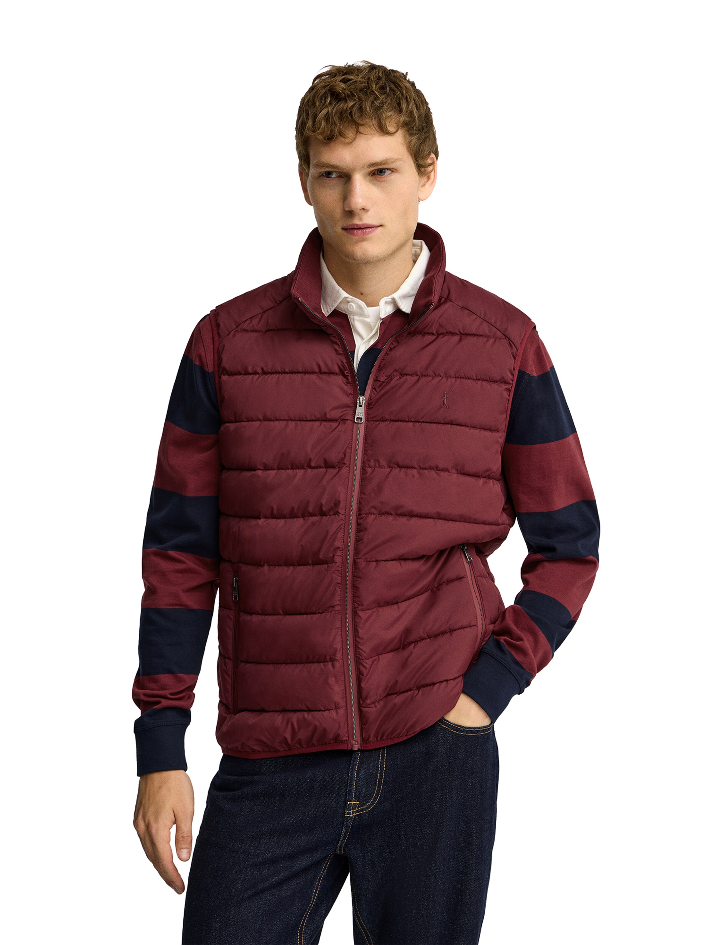 Polo Club Vest in Red: front
