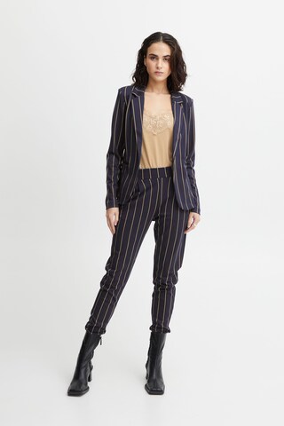 Coupe slim Pantalon à pince 'Ruti' ICHI en bleu
