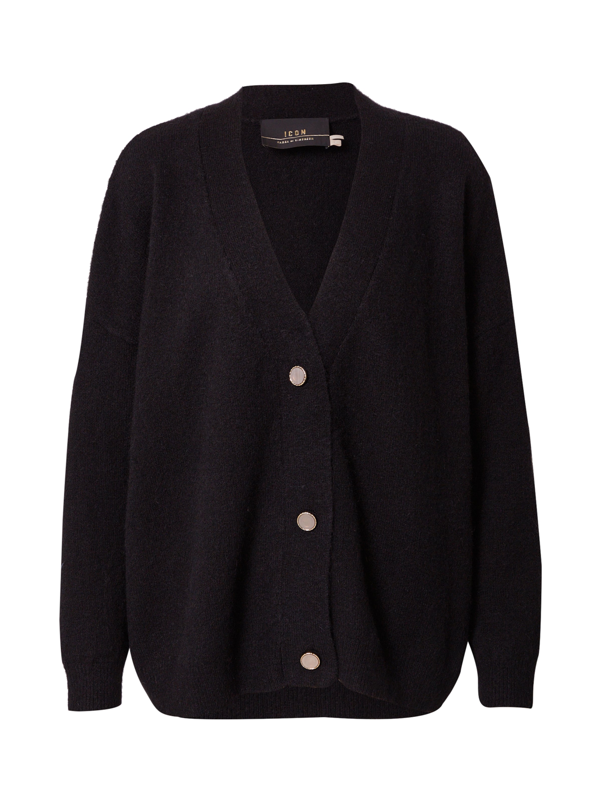 KAREN BY SIMONSEN Плетена жилетка 'KBNora' в черно: отпред