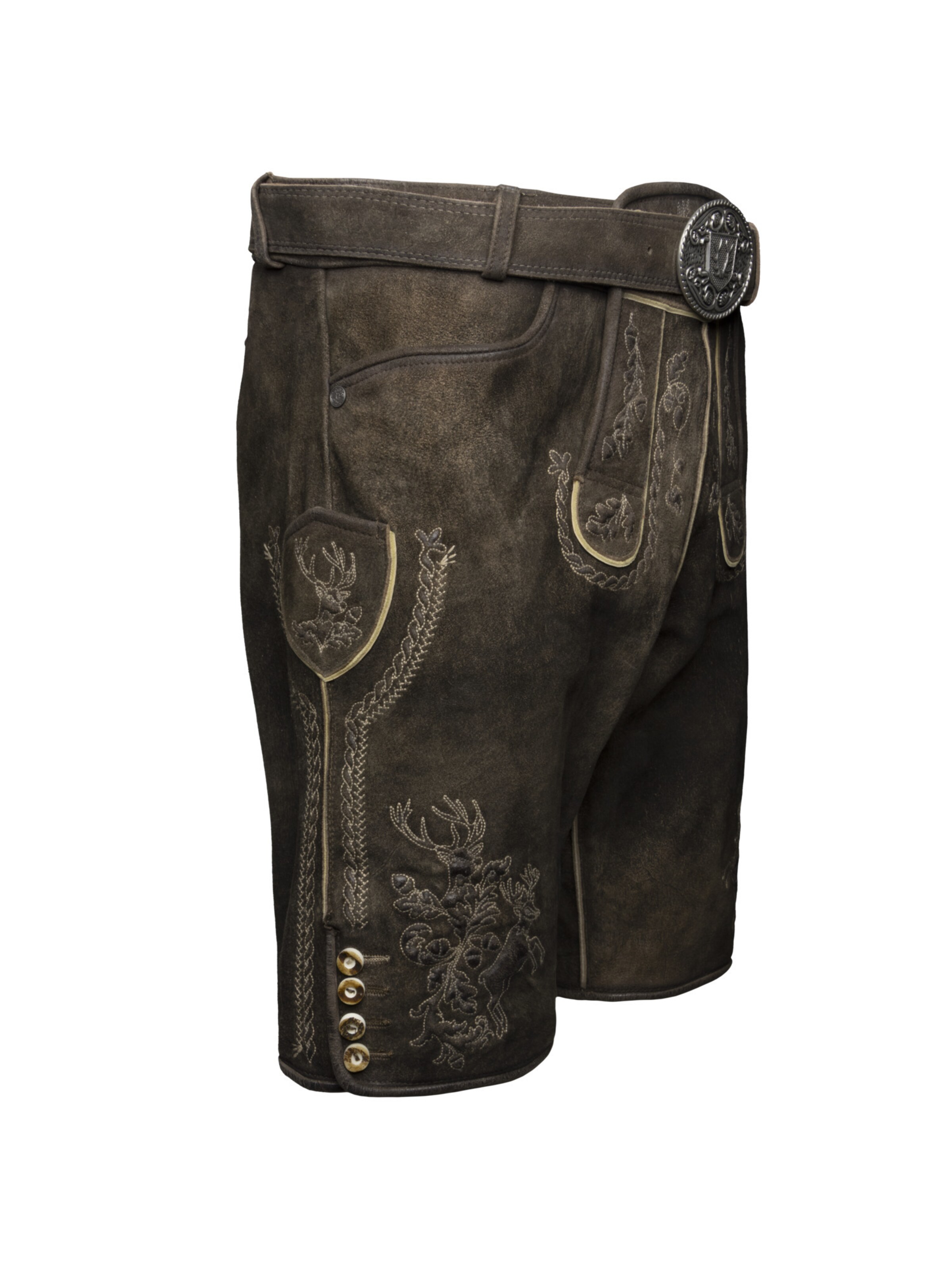 Regular Pantalon folklorique 'Theodor' Krüger Buam en marron