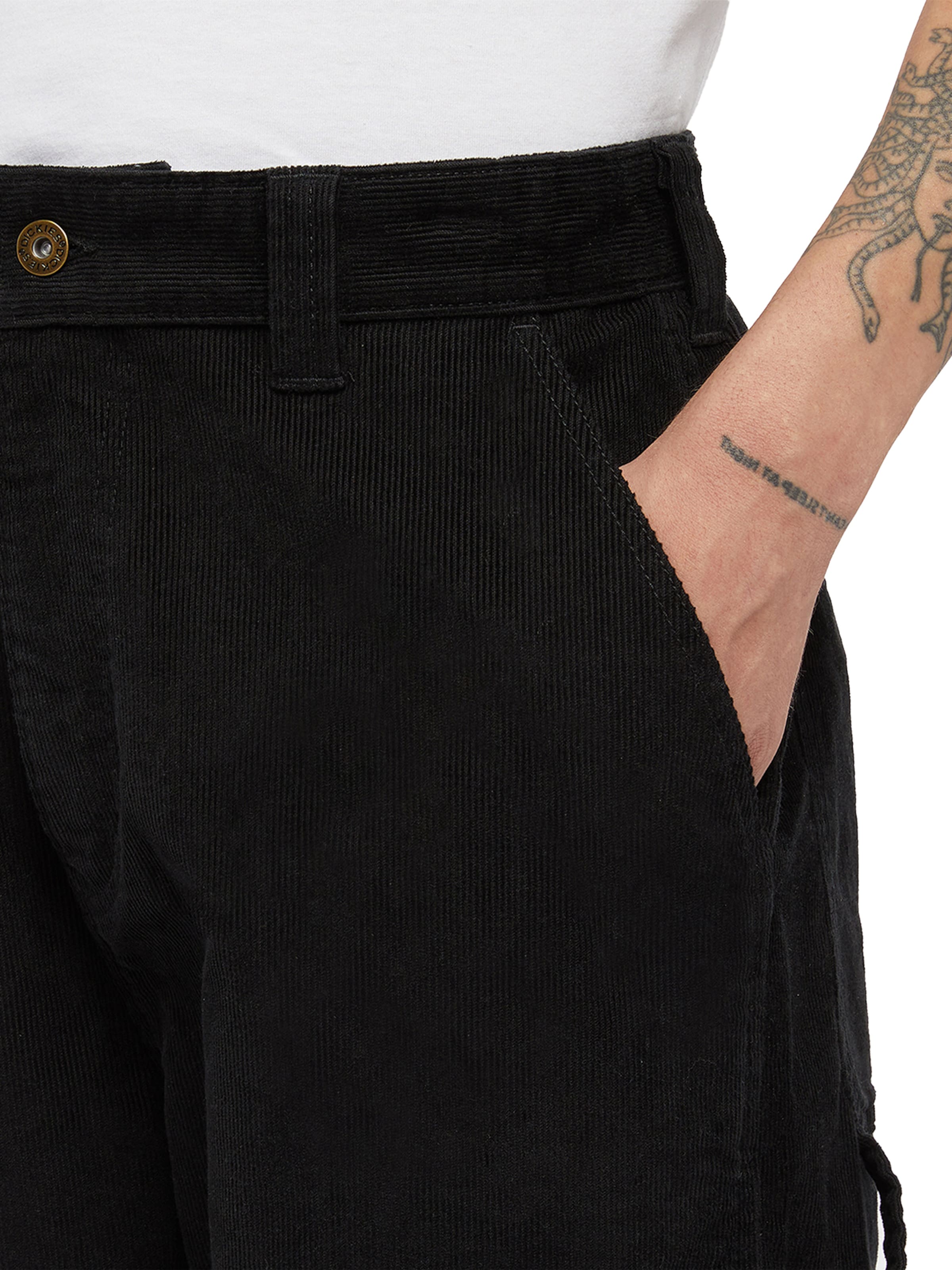 DICKIES Regular Cargo trousers 'CORDUROY CARPENTER' in Black