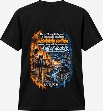 LUNØIR Studio Shirt 'Certainty and Doubt – EN' in Schwarz: Vorderseite