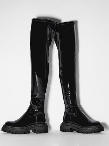 Bershka Over the Knee Boots in Black