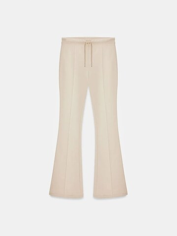Dilvin Flared Pants in Beige: front