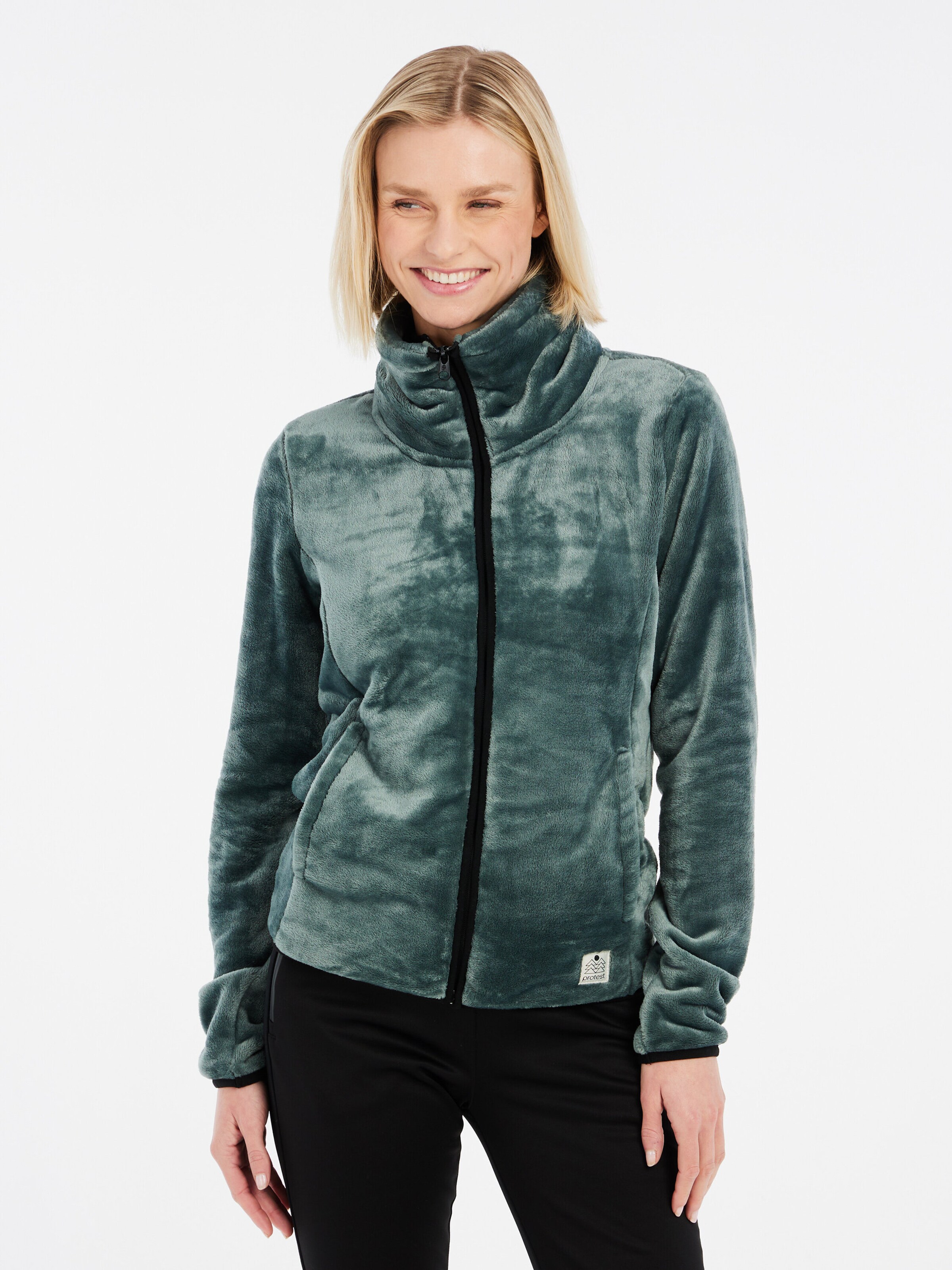 PROTEST Fleecejacke 'PRTVANCE'‌‌‌‌‌‌‌‌‌ in Grün: Vorderseite