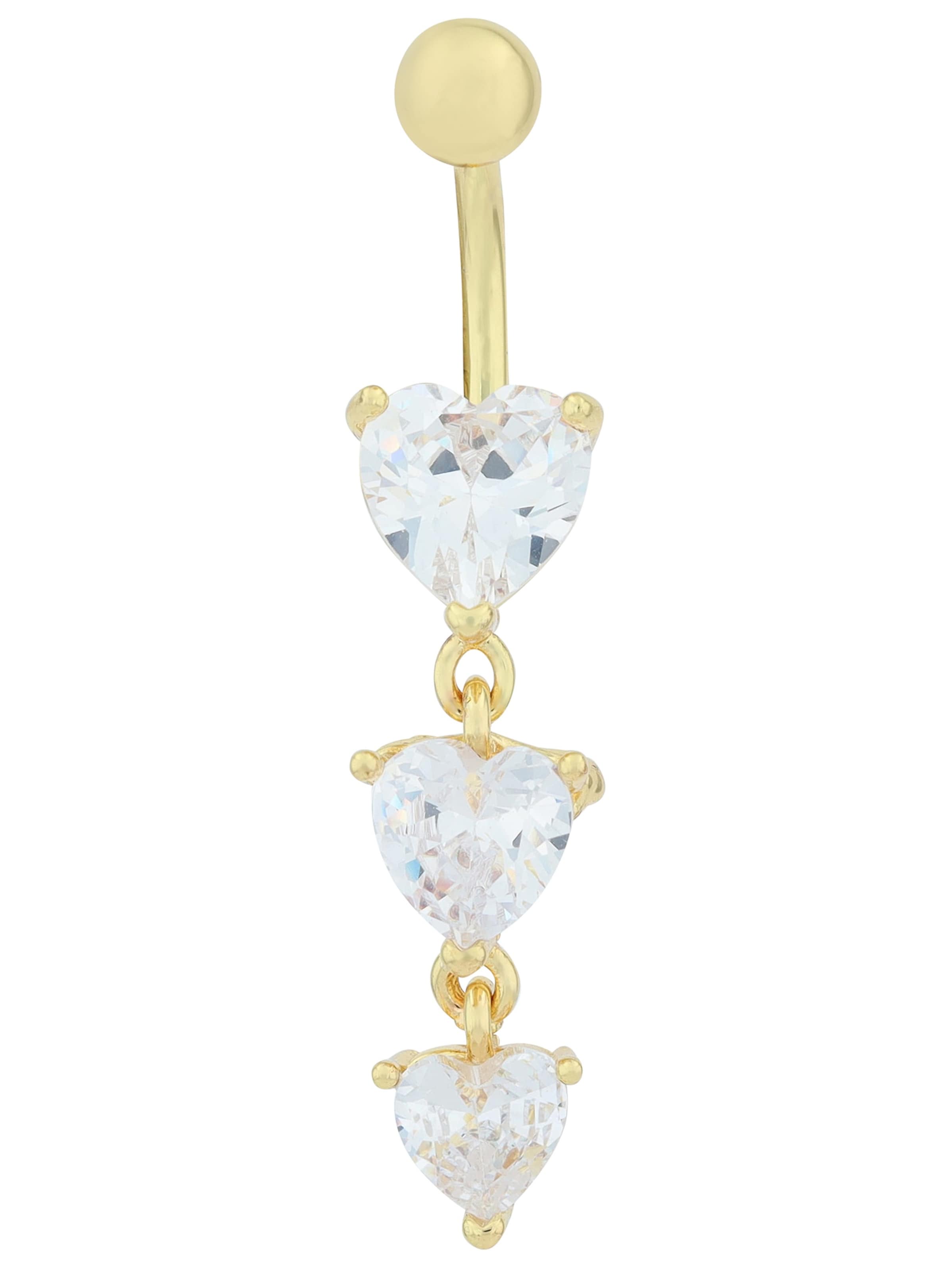 Akzent Piercings 'Zirkonia' in Gold: front