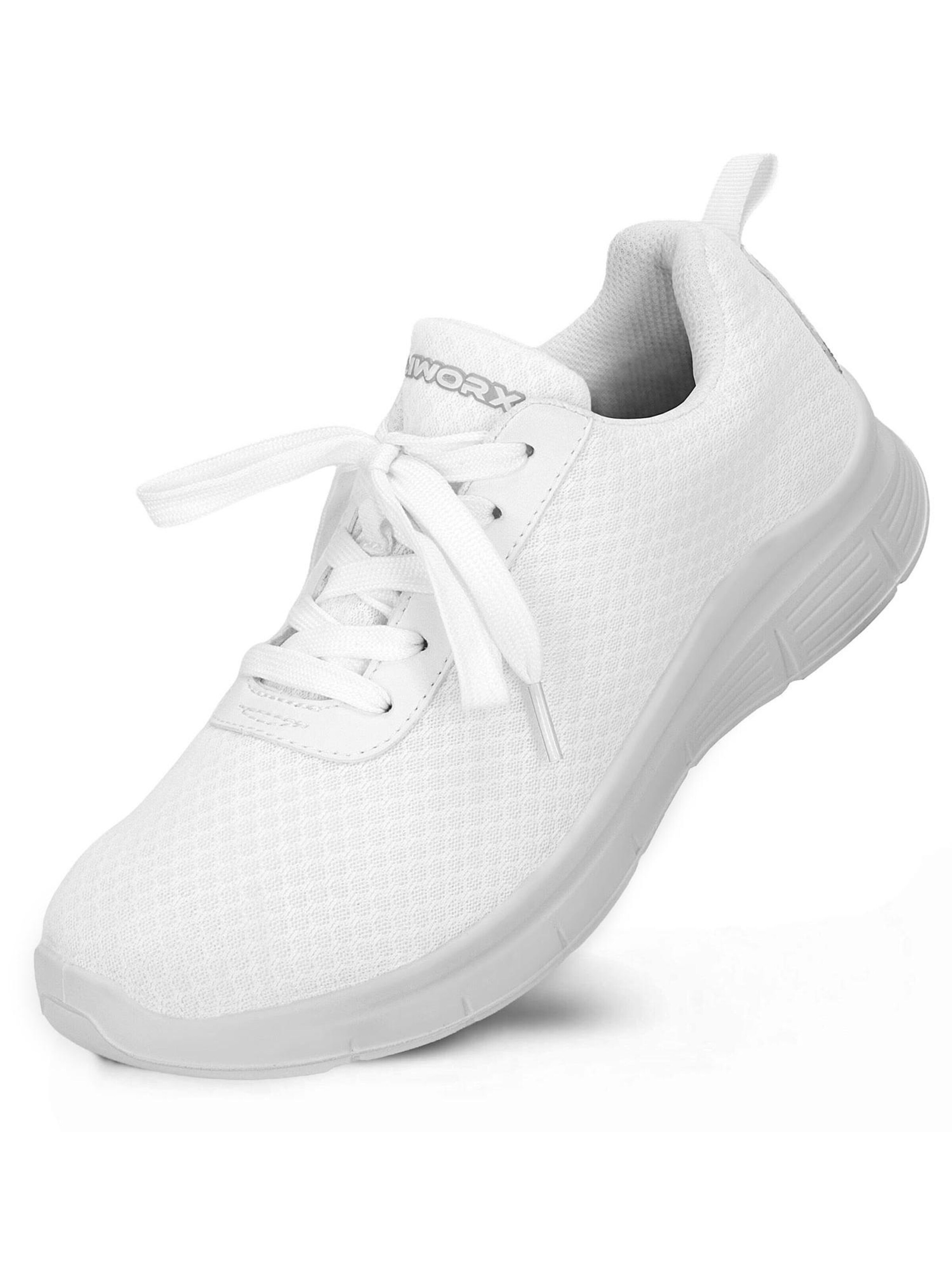 Eliworx Sneakers 'Berufschuhe Damen und Herren O1 FO SR - Rutschhemmend - Stoßdämpfend' in White: front