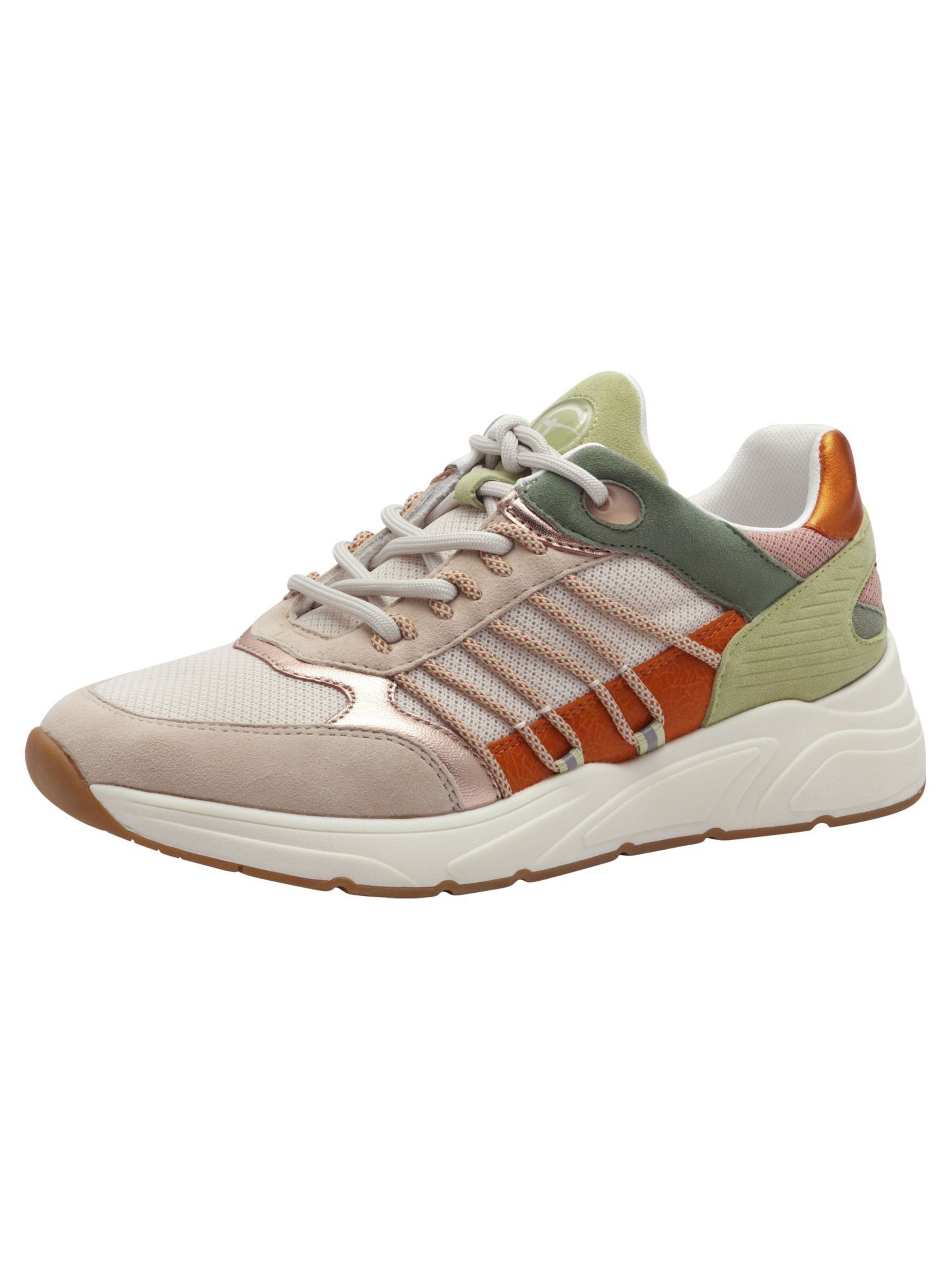 Tamaris Sneaker in beige / grasgrün / hummer / rosa, Produktansicht