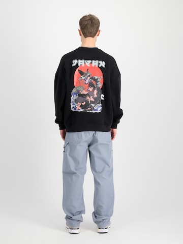 ALPHA INDUSTRIES Sweatshirt 'Japan Wave Warrior' in Zwart