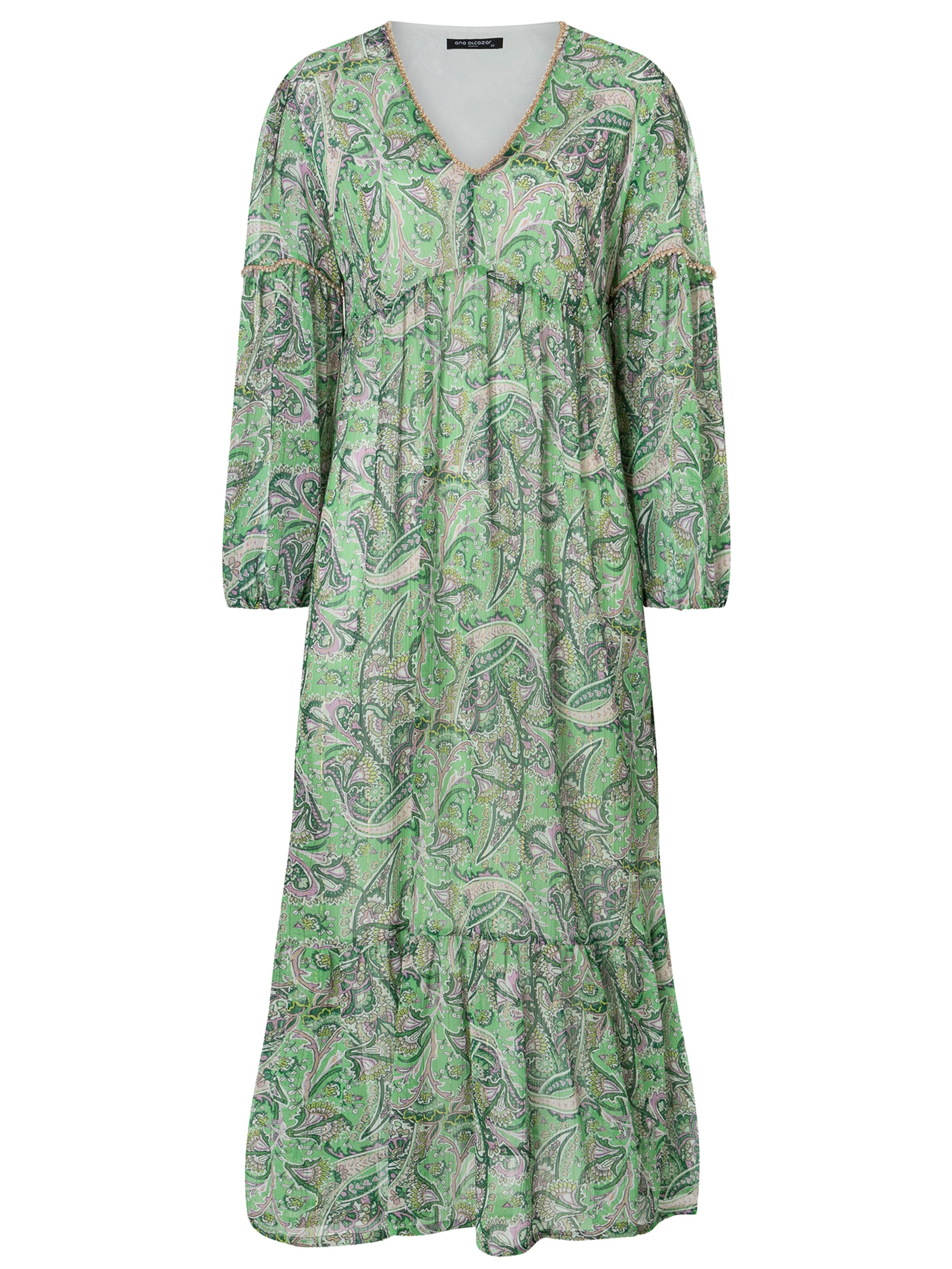 Ana Alcazar Maxikleid 'Zesani' in beige / hellgrün / dunkelgrün, Produktansicht