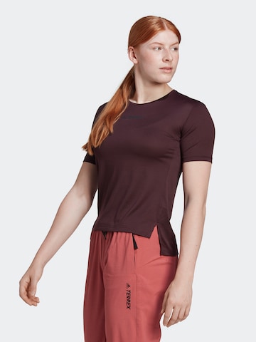 ADIDAS TERREX Functioneel shirt 'Multi' in Rood: voorkant