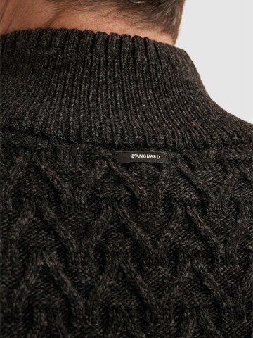 VANGUARD Trui 'Pullover in a wool blend with half-zip' in Zwart