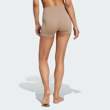 ADIDAS PERFORMANCE - Skinny Calças de desporto 'All-Me' em castanho