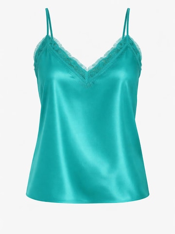 Worldclassca Top 'Spaghetti Lace Trim Top' in Blue: front
