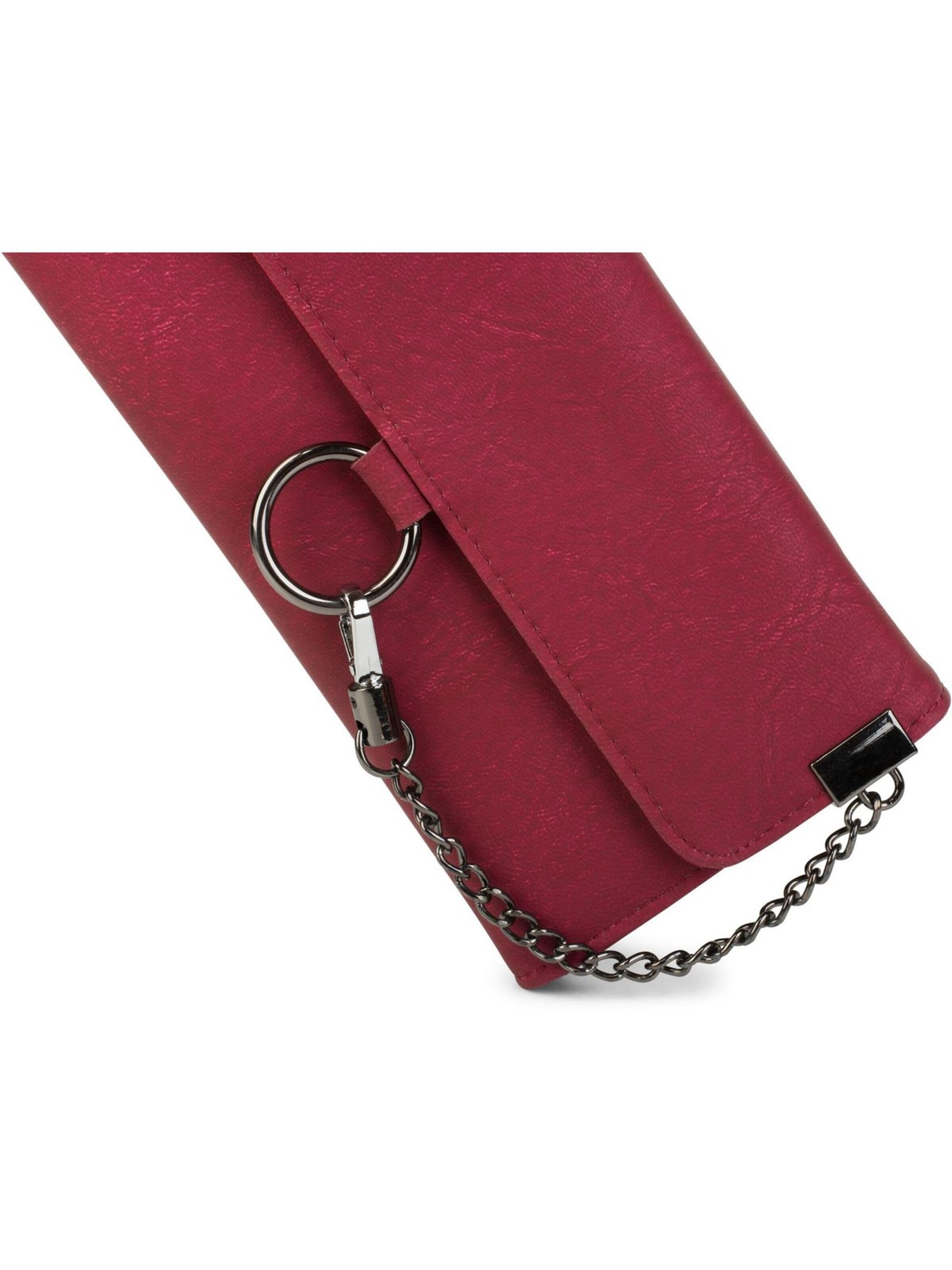 styleBREAKER Wallet 'Geldbörse mit Ring und Kette' in Red