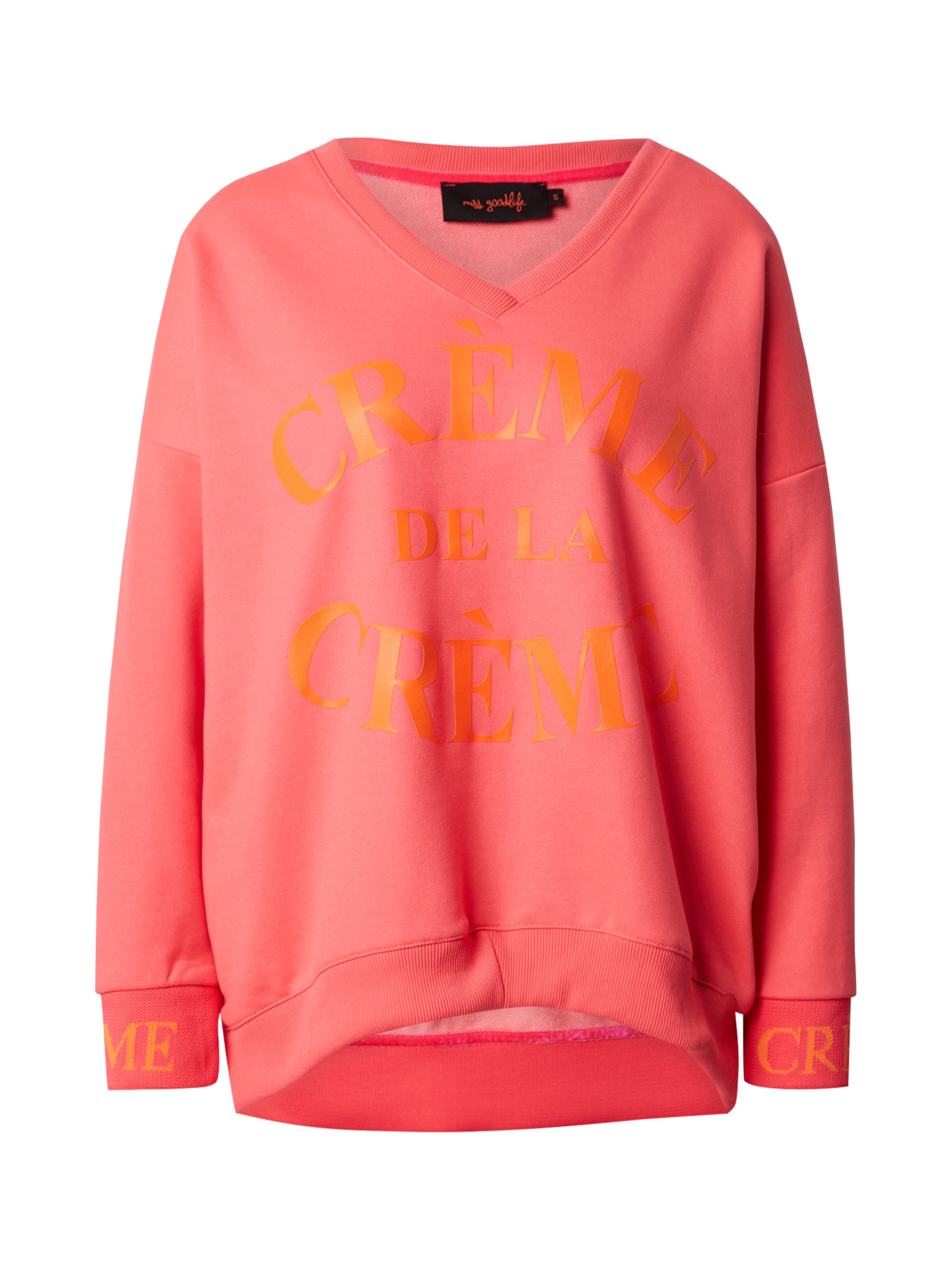 Sweat-shirt 'Creme de la Creme' miss goodlife en rose : devant