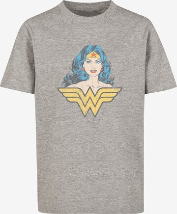 F4NT4STIC Shirt 'DC Comics Superhelden Wonder Woman Gaze' in Grijs: voorkant