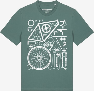 Watapparel Shirt ' Fahrradteile ' in Green: front