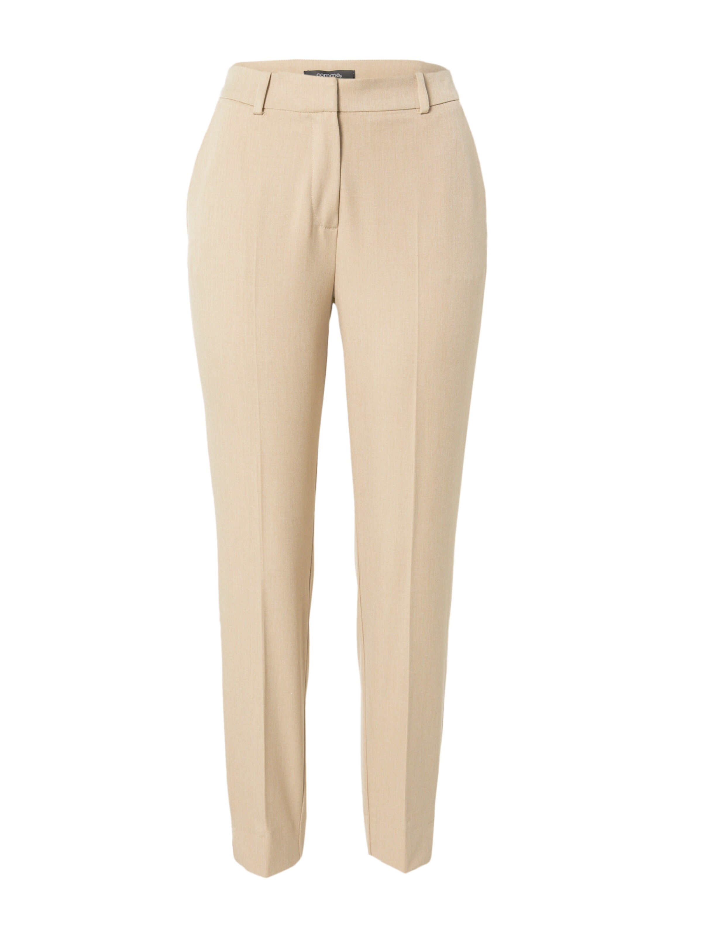 Coupe slim Pantalon à plis COMMA en beige : devant