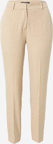 COMMA Slim fit Pleated Pants in Beige: front
