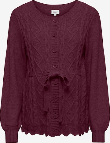 Only Maternity Knit cardigan 'OLMKALLU' in Red: front