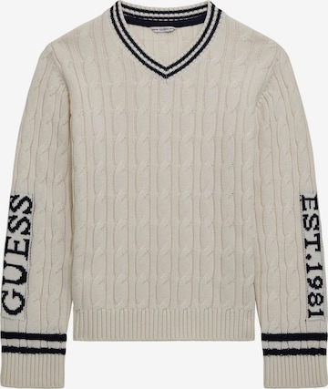 GUESS Athletic Sweater in Beige: front