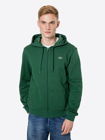 LACOSTE Regular fit Sweatvest in Groen: voorkant