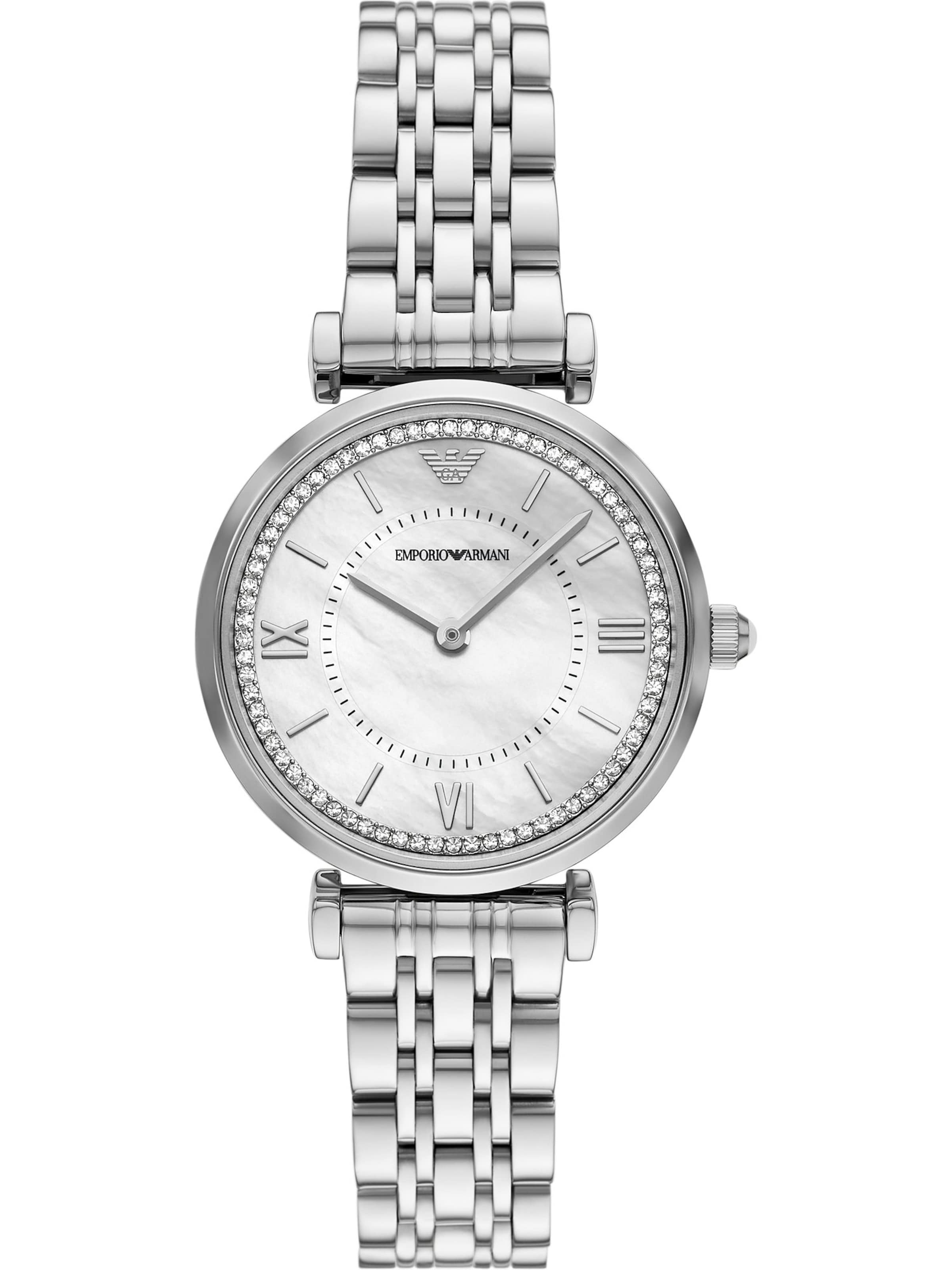 Emporio Armani Analoguhr in Silber: Vorderseite