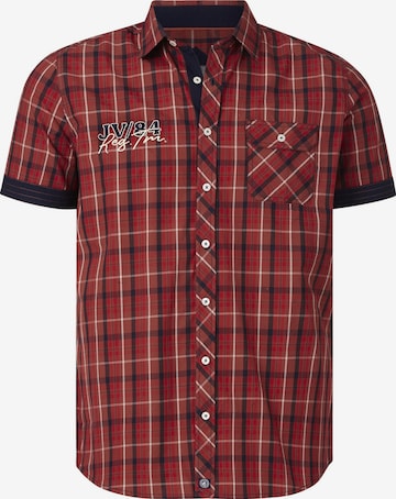 Jan Vanderstorm Comfort fit Button Up Shirt ' Emyls ' in Red: front