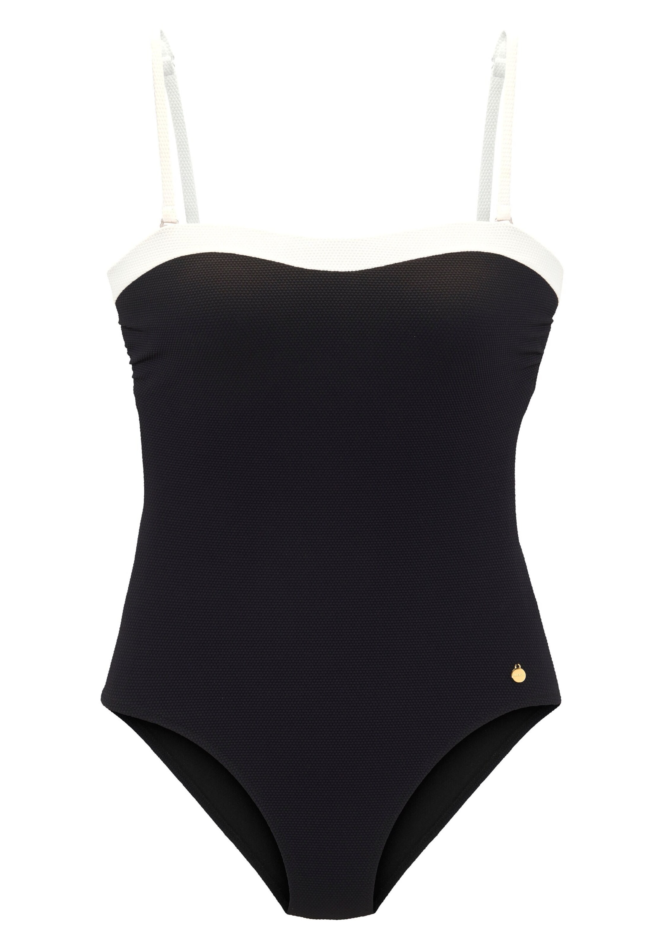 LASCANA Bandeau Swimsuit in Black: front