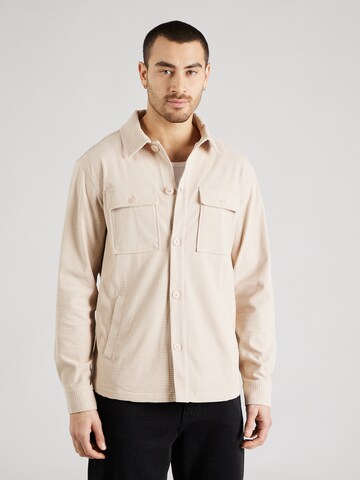 ABOUT YOU x Kevin Trapp Regular fit Overhemd 'Nick' in Beige: voorkant