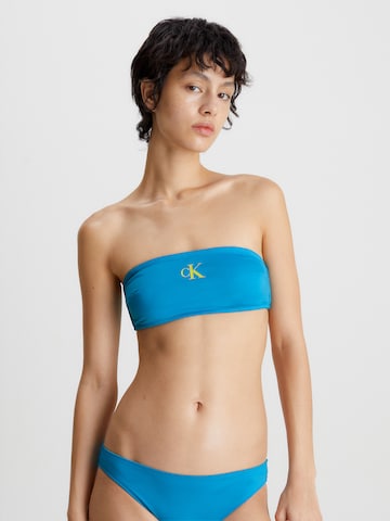 Calvin Klein Swimwear Bez ramienok Bikinový top - Modrá: predná strana