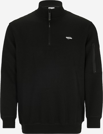 Jack & Jones Plus Sweatshirt 'BLACK' in Zwart: voorkant