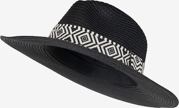 styleBREAKER Hat 'Panama Strohhut Hutband Azteken Muster' in Black: front