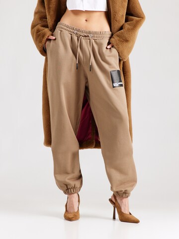 KARL LAGERFELD JEANS Loose fit Trousers in Beige: front