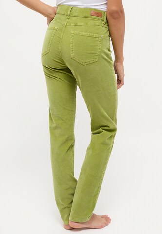 Angels Slimfit Straight-Leg Jeans 'Cici' in Coloured Cord in Grün