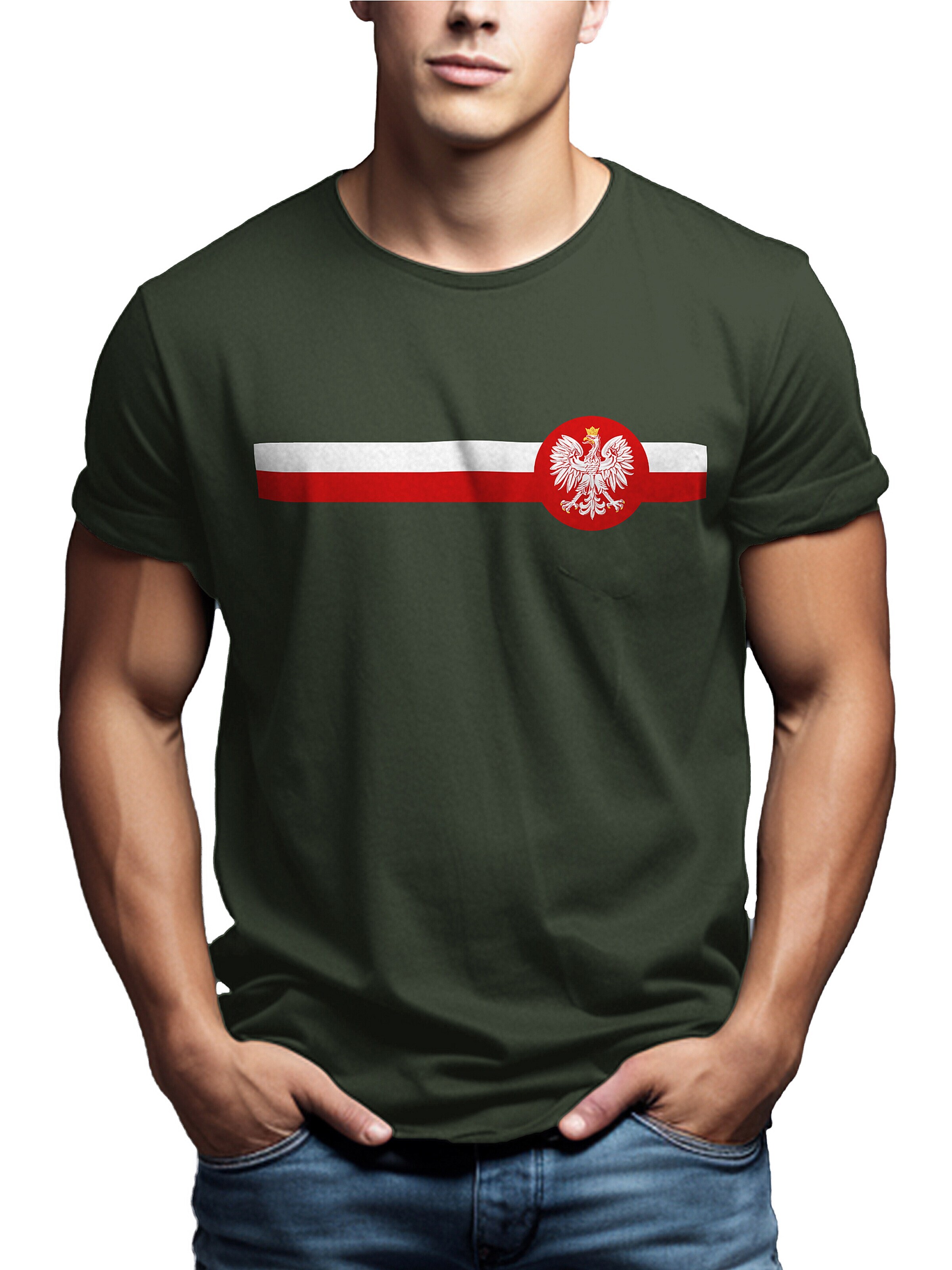 MAKAYA Shirt 'Polen Wappen'‌‌‌‌‌‌ in Grün