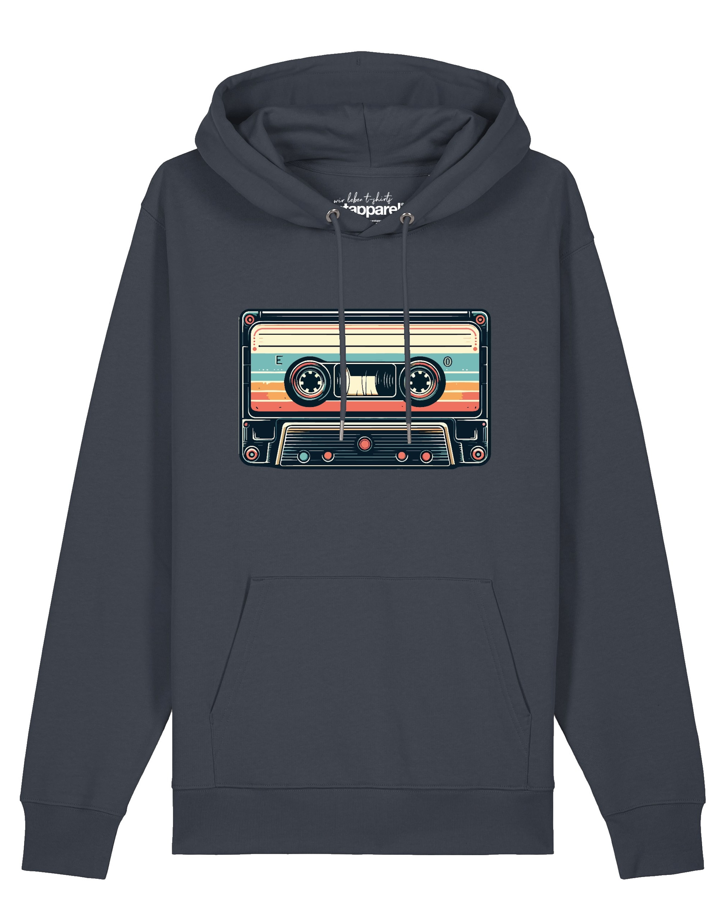 Watapparel Sweatshirt 'Retro Kassette' in Grey: front